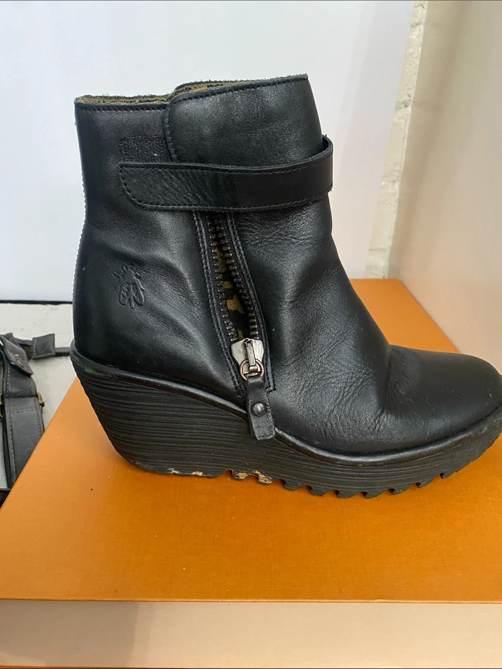 Fly London Black Leather Ankle Boots